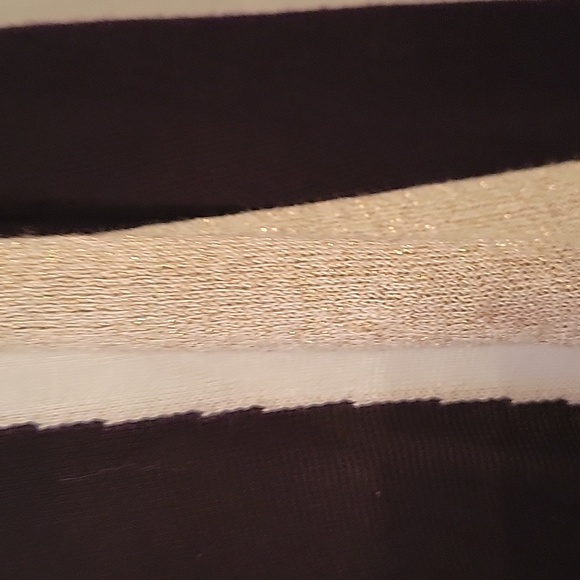 INC Womens XXL open front cardigan w/ metallic gold shimmer/ black and cream - Picture 2 of 6